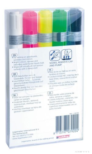 Marker Legamaster pentru table din sticlă, 5 culori